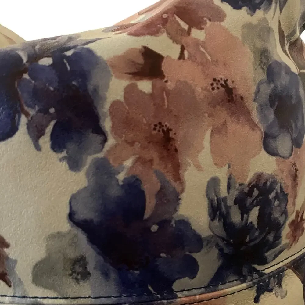 NWT Garuglieri Throw Pillow Floral Genuine Leather Made In Italy Duck Feathers